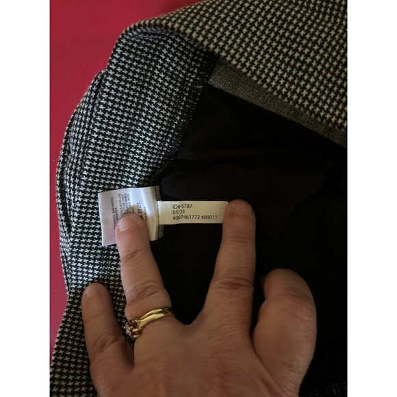 Express Womens Dress Pants Medium Black Houndstooth Skinny Pull On Pockets - Picture 6 of 11